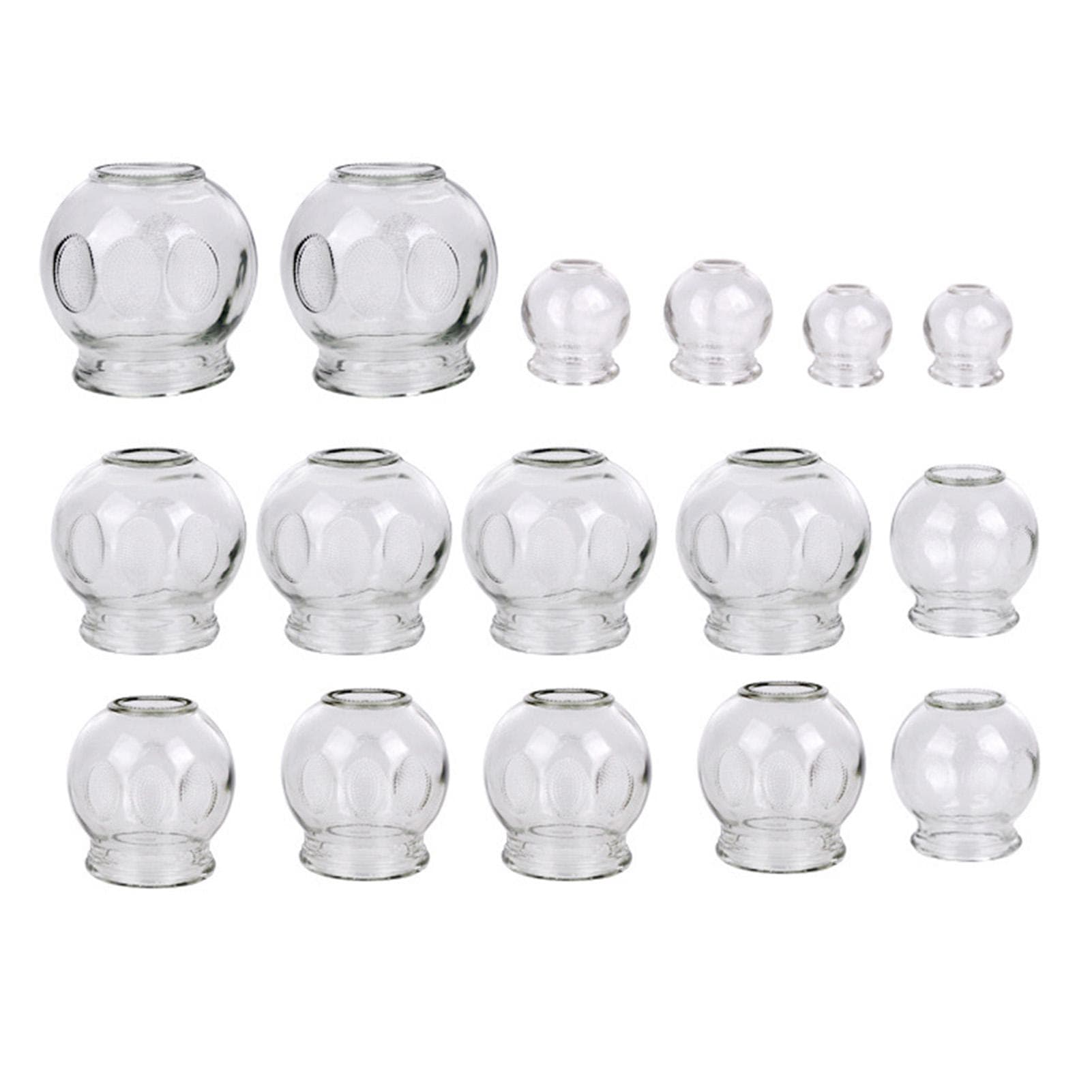 16 Cans Glass Cupping Cups Full Tools Set Thickening Non-slip Glass Cans Moisture Absorption Beauty 1 set