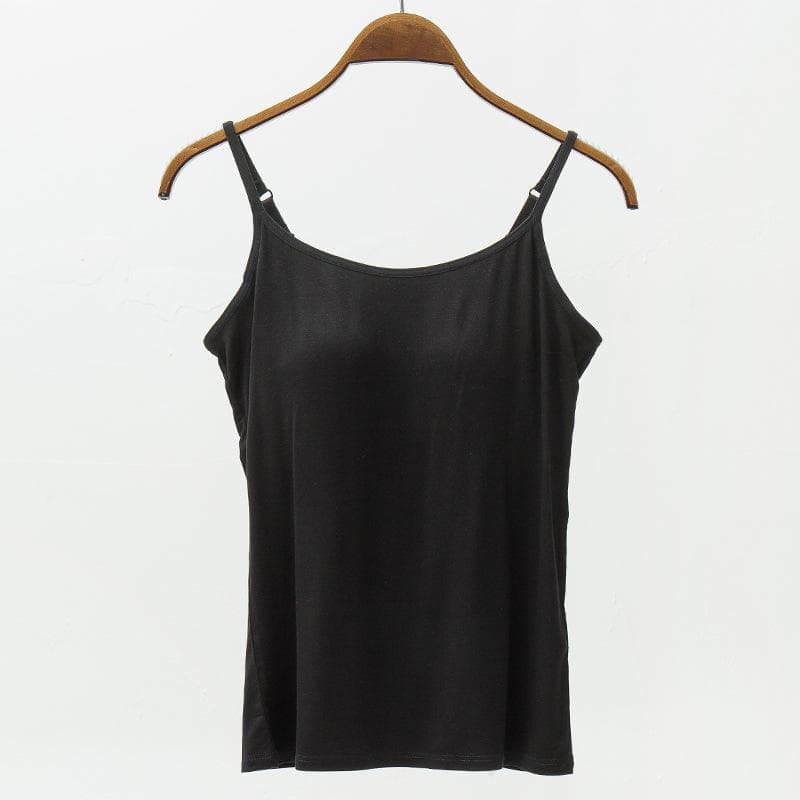 YYFS Women's Fashion Summer Spring Casual Solid Color Print Sleeveless Sexy Slim Camis & Tank Tops XXXL black