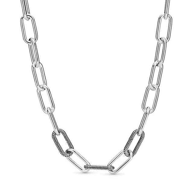 New Necklace 925 Sterling Silver Ladies Fashion Round Necklace Fit Original Pandora Charm Beads Diy Jewelry Gift 45cm