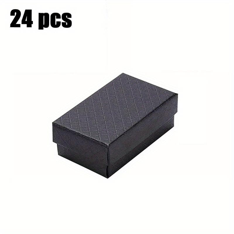 1set/24pcs black diamond pattern jewellery box, jewellery packaging box square gift packaging gift box, suitable for gift giving jewellery box black