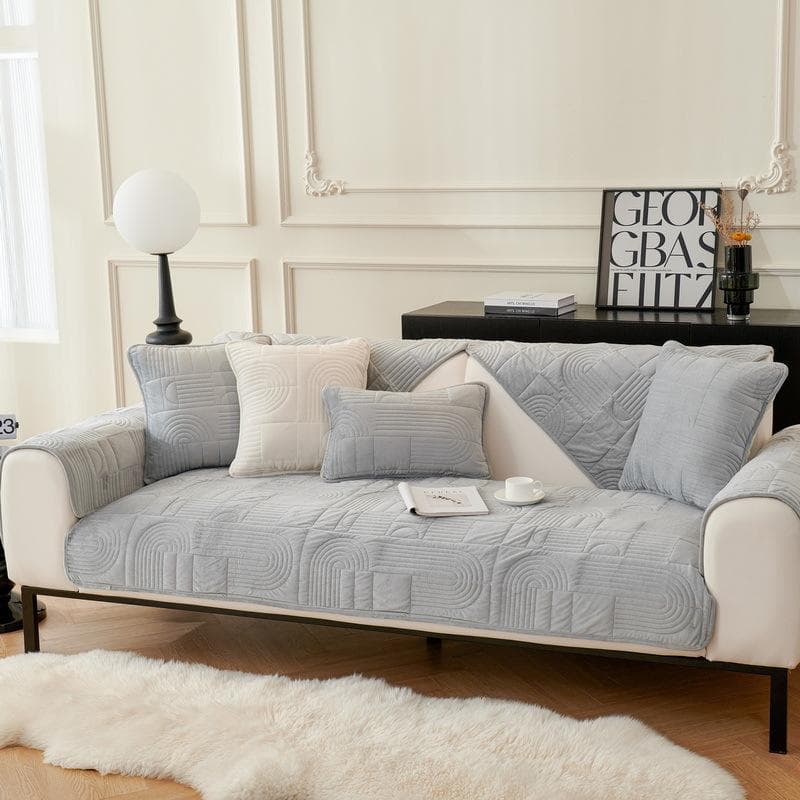 Winter New Embroidered Plush Cushion Sofa Cushion Modern Thickened Non-Slip Warm Sofa Cushion Simplicity Backrest Handrail Towel 70x70cm 1pcs