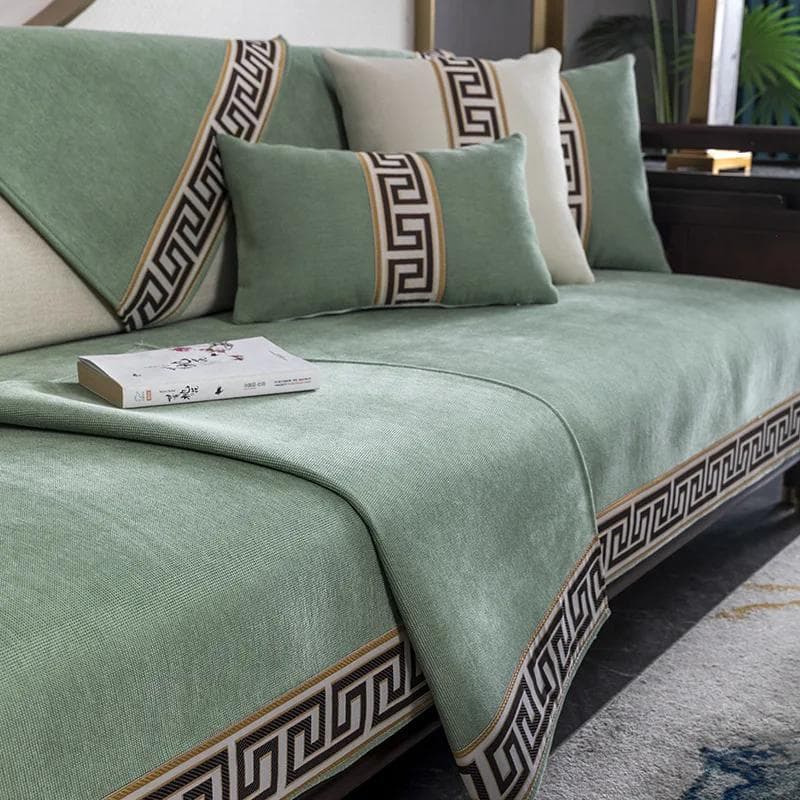 Four Seasons Universal New Chinese Sofa Cushion Chenille Minimalist Anti Slip Seat Cushion Comfortable Breathable Cover Cloth 70x70cm 1pcs