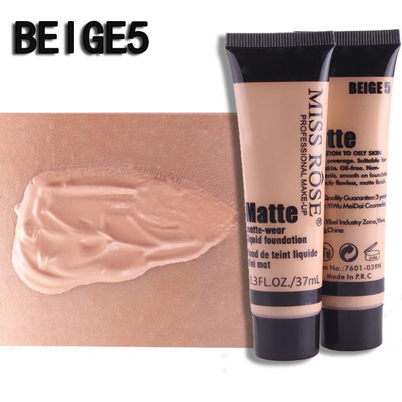 MISS ROSE 37ml/pc Exquisite Girl Concealer Foundation Long Lasting Foundations & Concealers Natural Translucent Large Capacity Portable Makeup Base Beige5
