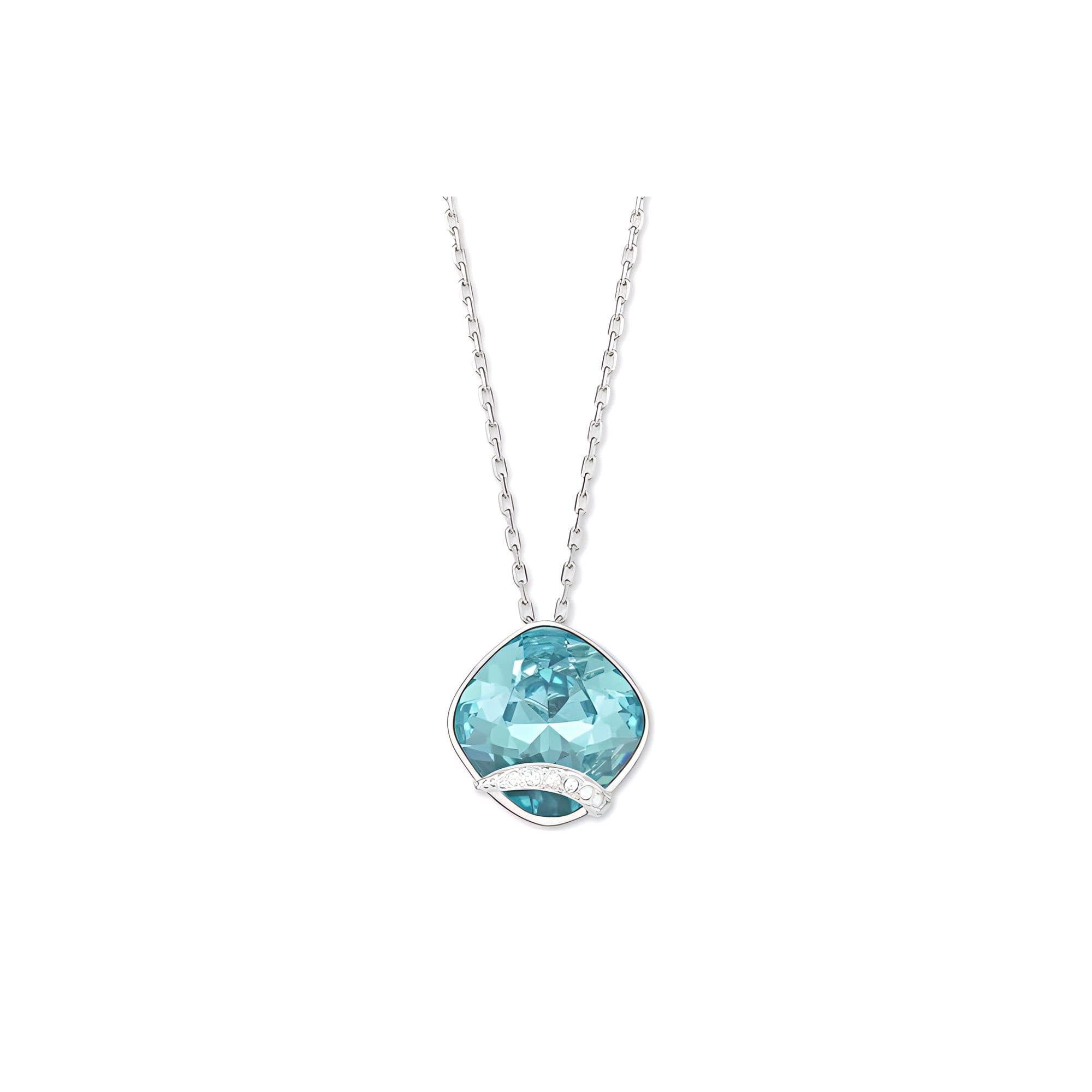 Swarovski Ocean Tears Crystal Silver Plated Necklace Women necklace 5012007 Blue,F