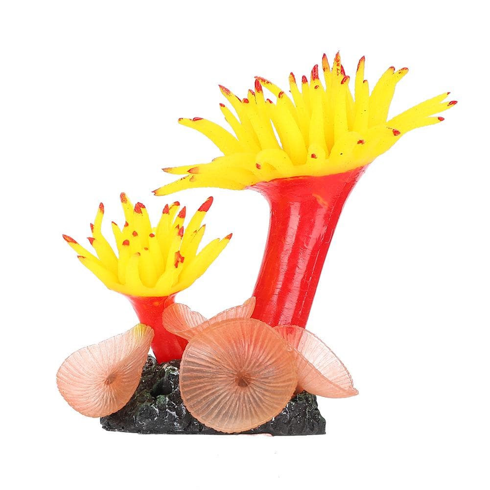 Silicone Bright Color Aquarium Artificial Seabed Soft Body Full Elastic Simulation Coral Fish Tanks yellow