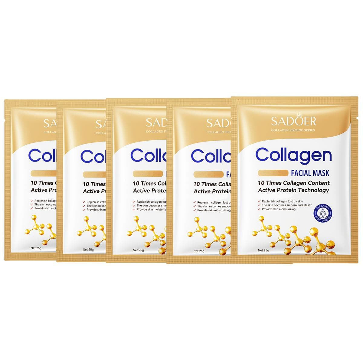 5/10PCS Collagen Face Mask Set -Deep Moisturizing & Firming Facial Masks, Hydrating, Anti-Aging, Brightening - Moisturize & Tighten Skin 5pcs