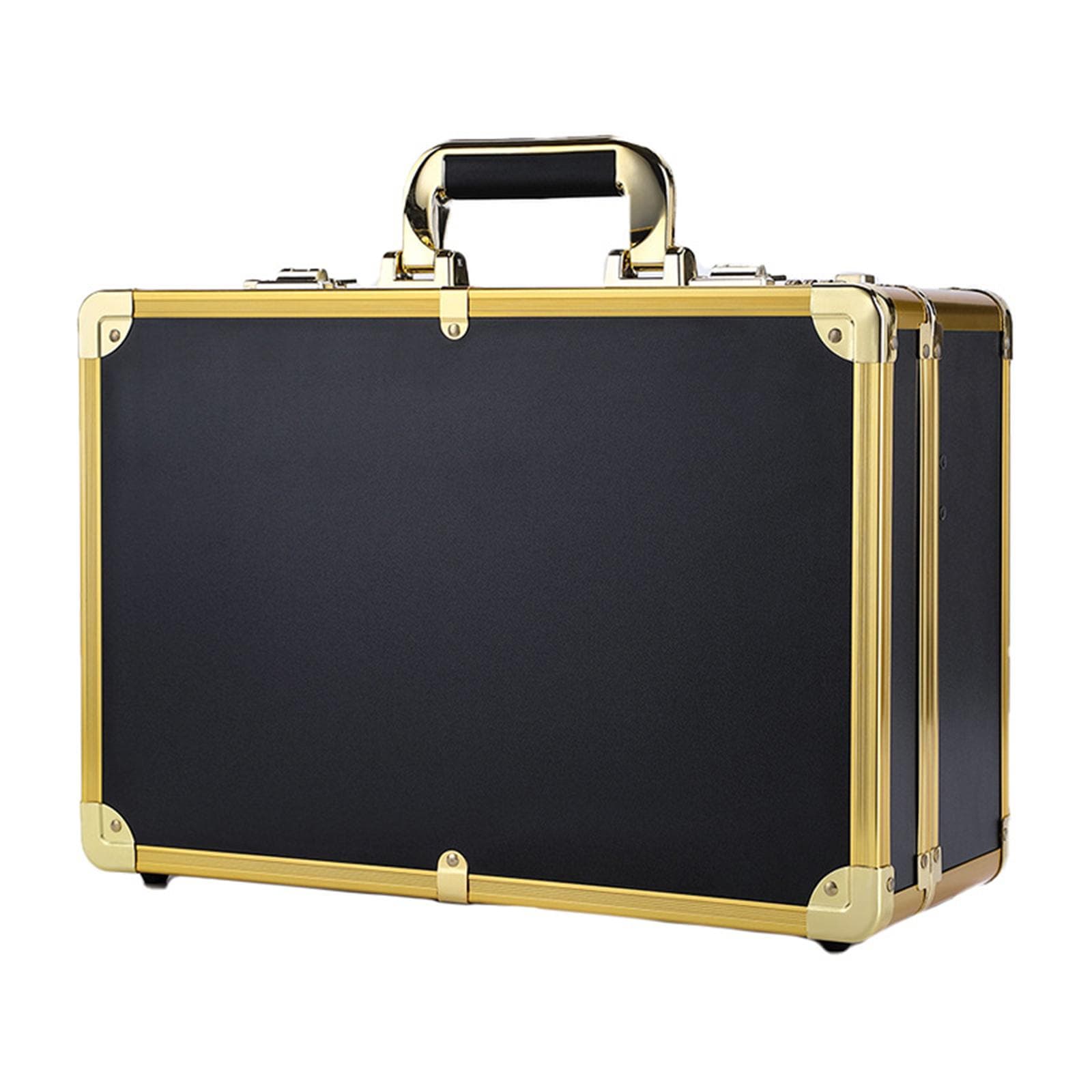 Hairdressing and Makeup Lockbox Large Capacity Hairdressing Tool Storage Bag with Password Lock gold