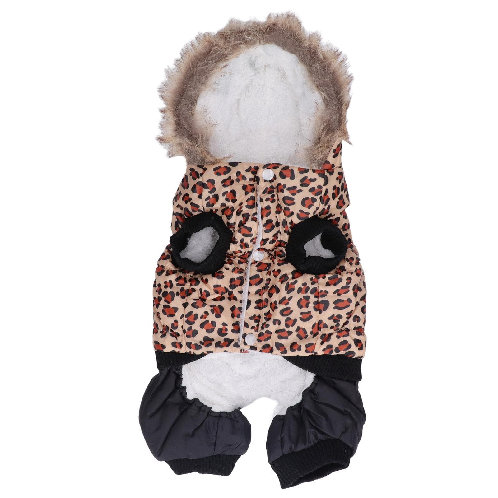 Dog Leopard Print Winter Clothes Cute Loose Thicken Prevent Hair Loss Pet Warm Coat for Small M(for 4-6.5kg) leopard print