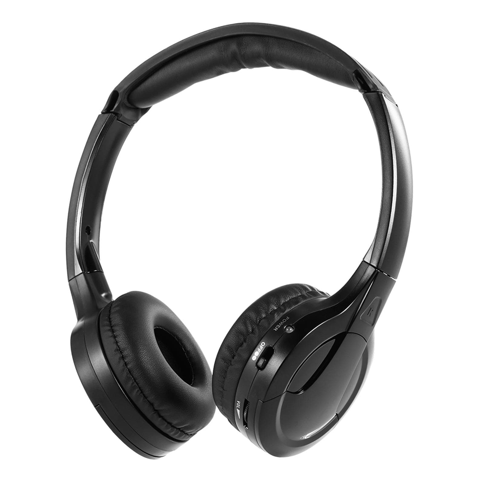 IR Infrared Wireless headphone Stereo Foldable Car Headset Earphone Wired Earphone Dual Channel for In-car DVD Player black