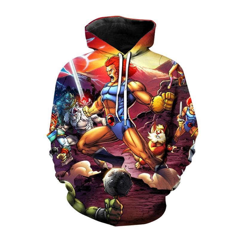 Cartoon Anime Hoodies Thundercats 3D Print Sweatshirt Men Women Fashion Oversized Hoodie Harajuku Hip Hop Pullover Kids Boy Coat 2XL
