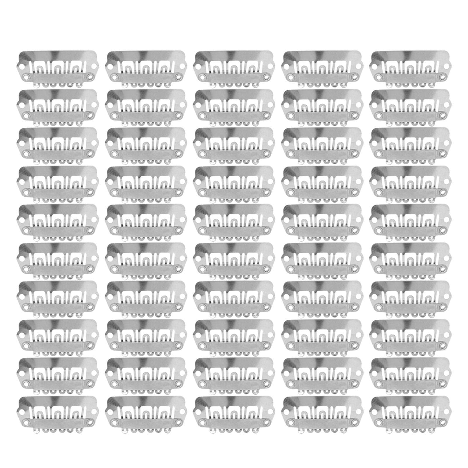 50pcs Wig Clips U Shape Snap Hair Clips Metal Wig Clips with Soft Silicone 6 Teeth Stainless Steel