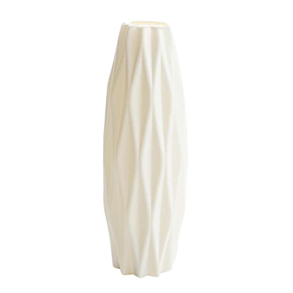 Flower Vase White Imitation Ceramic Flower Pot Home Plastic Vase for Imitation Ceramic Flower Basket Nordic Wedding Decors white