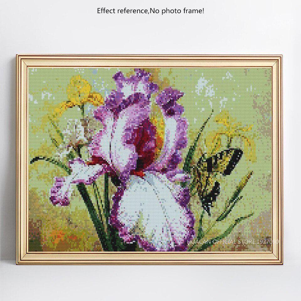 Rhinestones Flower Full Round Diamond Painting Diamond Embroidery Sale Cross Stitch 20X30CM