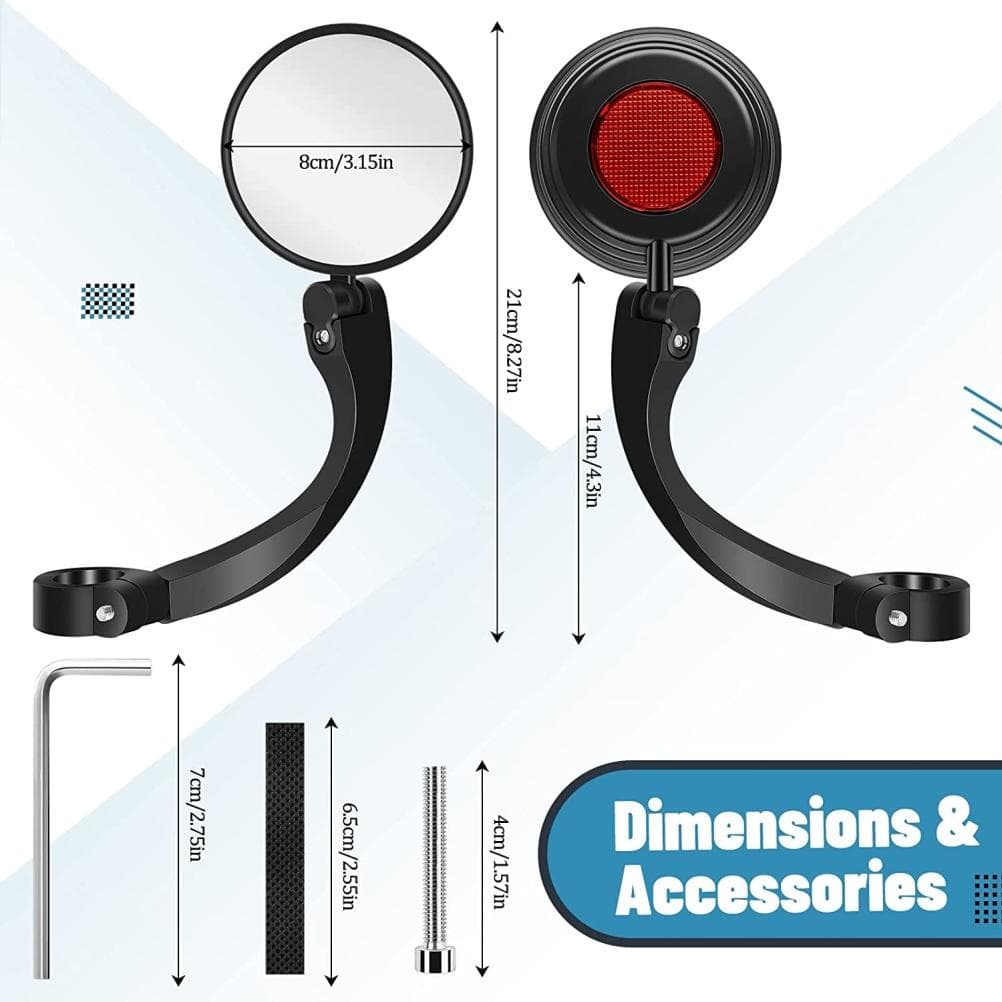 Bike Mirror 360 Degree Adjustable Rotatable Handlebar Mirror Wide Angle Bike Mirror Cycling Rear