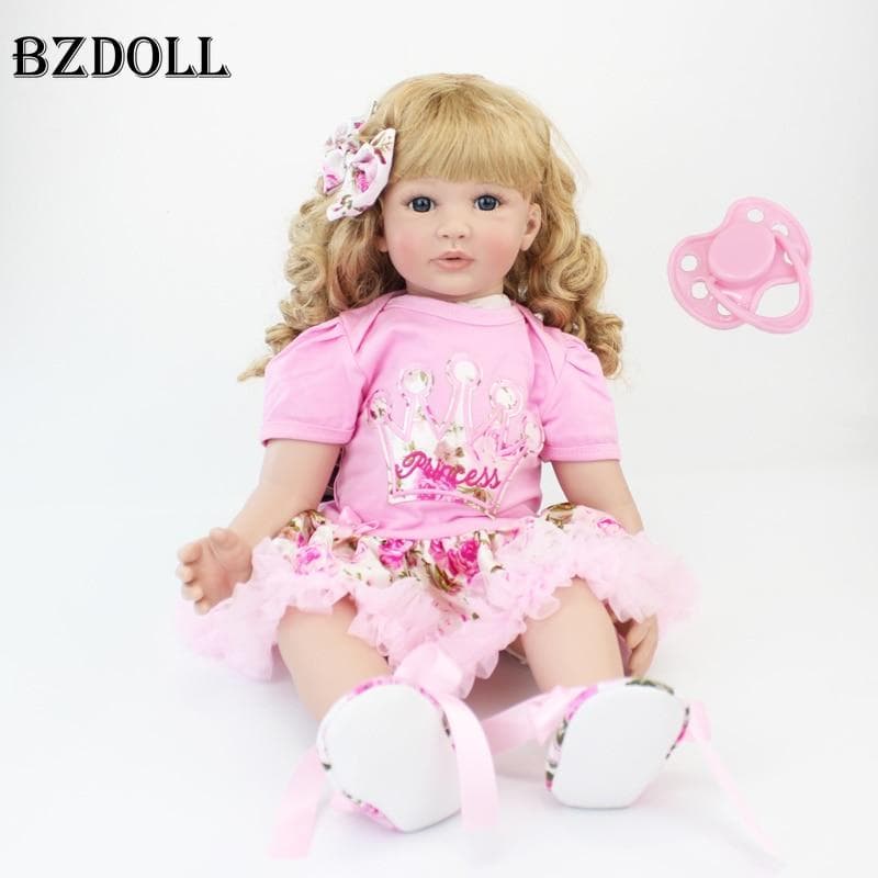 BZDOLL 60cm Silicone Bebe Reborn Toddler Doll 24inch Soft Vinyl Limbs Alive Newborn Girl Lovely Birthday Gift Play House Toy Girls Bonecas 60cm