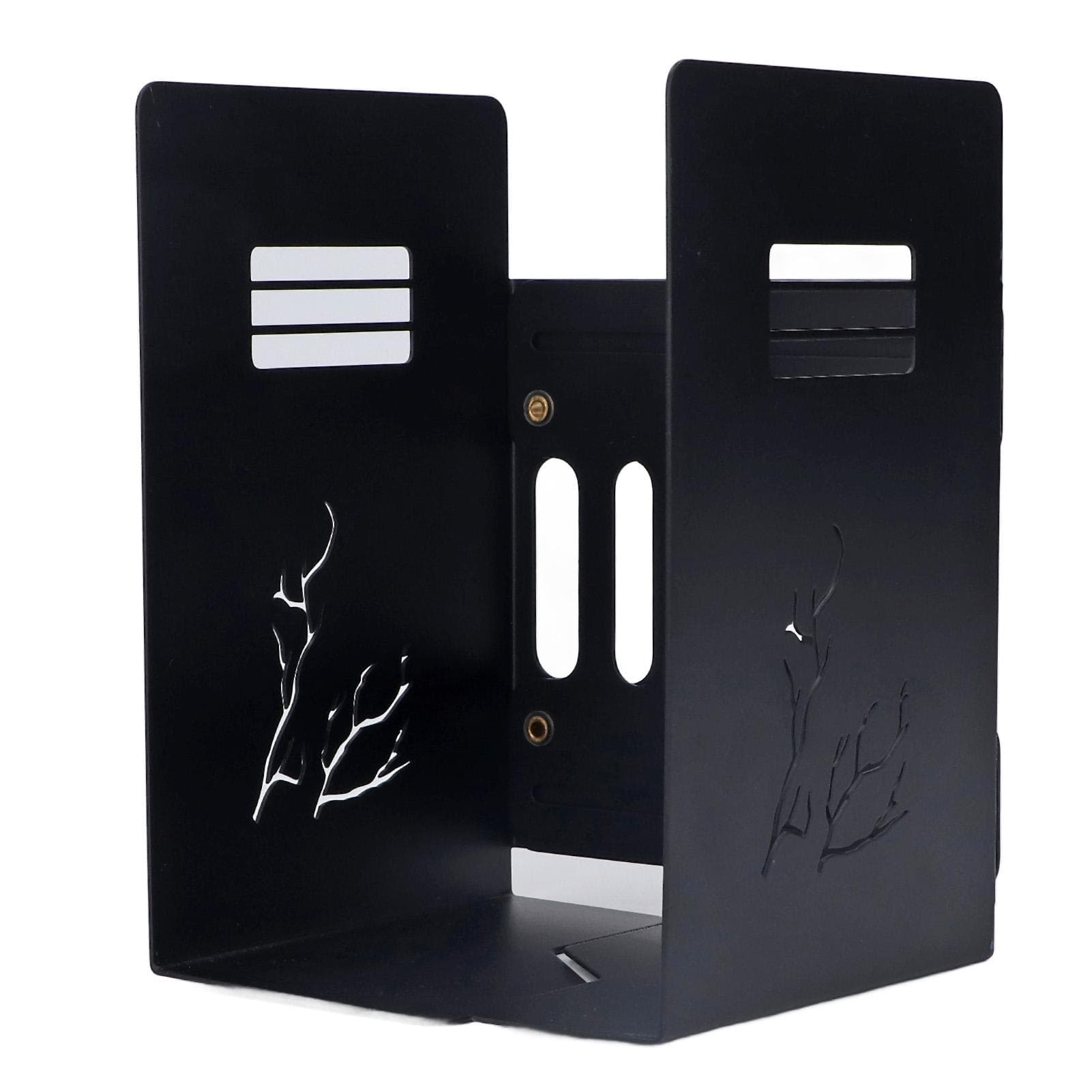 4pcs Bookends Slim Retractable Metal Desktop Book Stand Book Storage Folder Bookend Support for dark brown