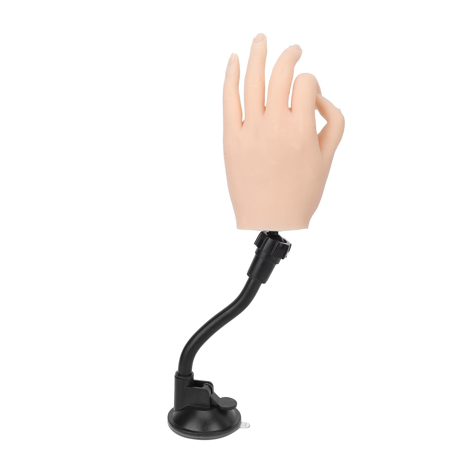 Silicone Nail Art Training Hand Bendable Joints Fake Nail Practice Hand Model with BracketRight left hand