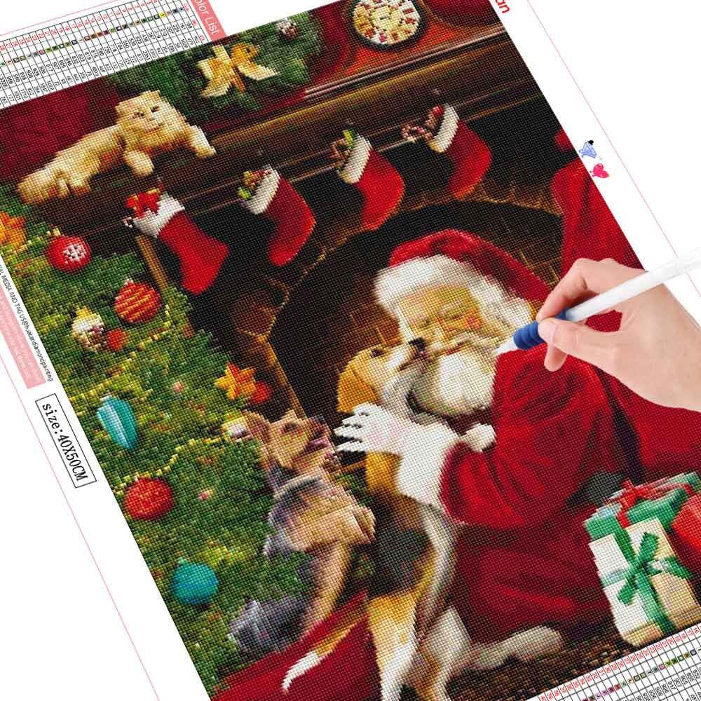 Diamond Painting Santa Claus Christmas Home Decoration Cross Stitch Handcraft Kit 20X30CM