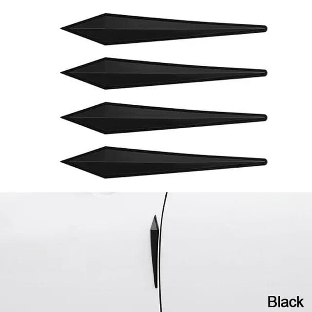 4Pcs Car Antis-scratch Protective Sticker Body Bumper Anti-collision Protection Door Rearview Mirror Edge Guard Rubber Strip black