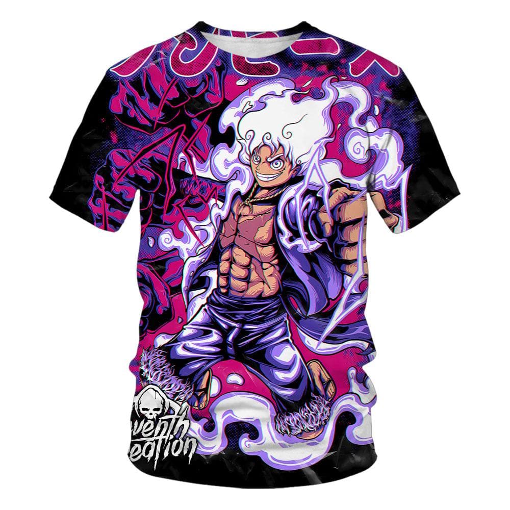 Fashion Kid Anime One Piece Luffy T Shirt Boy Clothing Kids Boys Tshirt Children T-shirt Summer Short Sleeve Tops Tees M