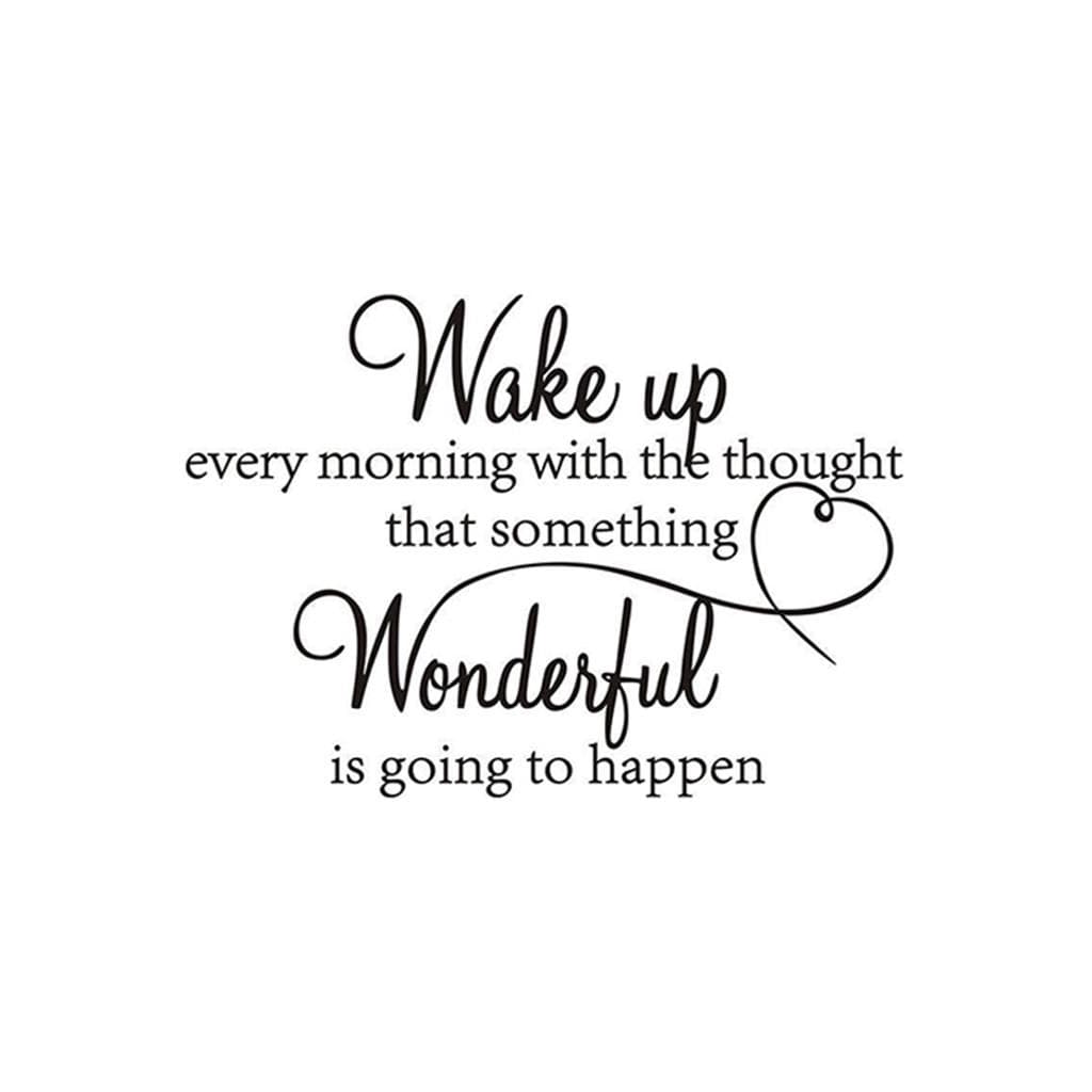 WAKE UP EVERY MORNING DREAM Quote Wall Stickers Art Room Removable Decals DIY 40X29CM black