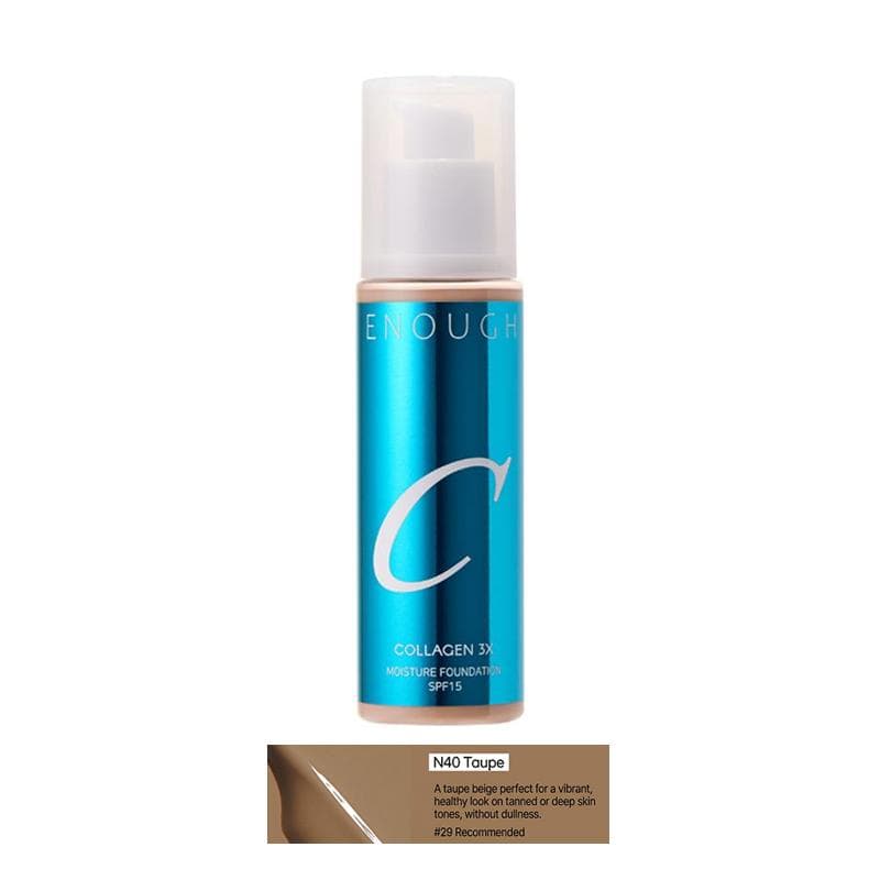 ENOUGH COLLAGEN 3X Moisture Foundation SPF 100mL (30 Options) #N40 Taupe x 1PCS