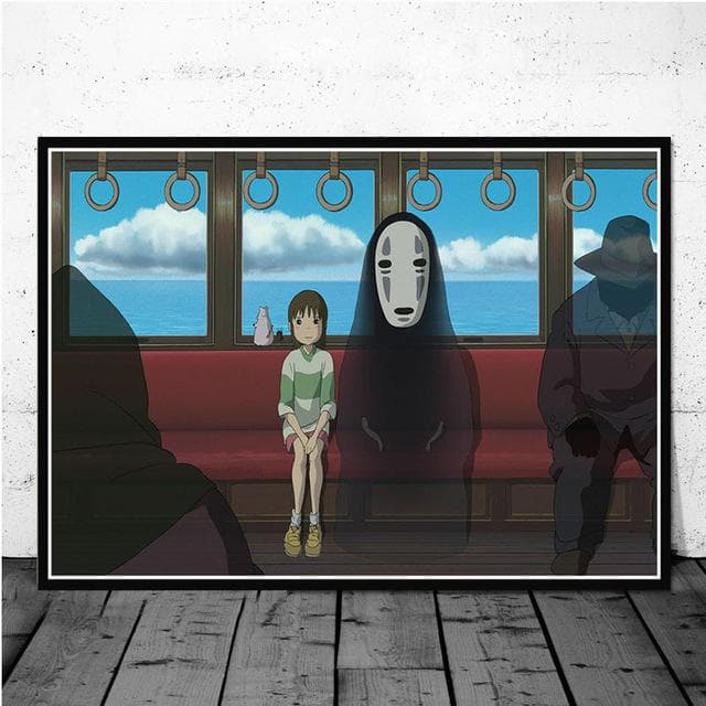 Spirited Away Movie Hayao Miyazaki Japan Anime Canvas Painting Poster Print Wall Art Pictures for Living Room Wall Decor Cuadros 60x90cm No Frame