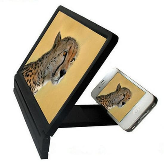 3D Mobile Phone Screen Magnifier and Eye-Protection Multi-Function Stand null black