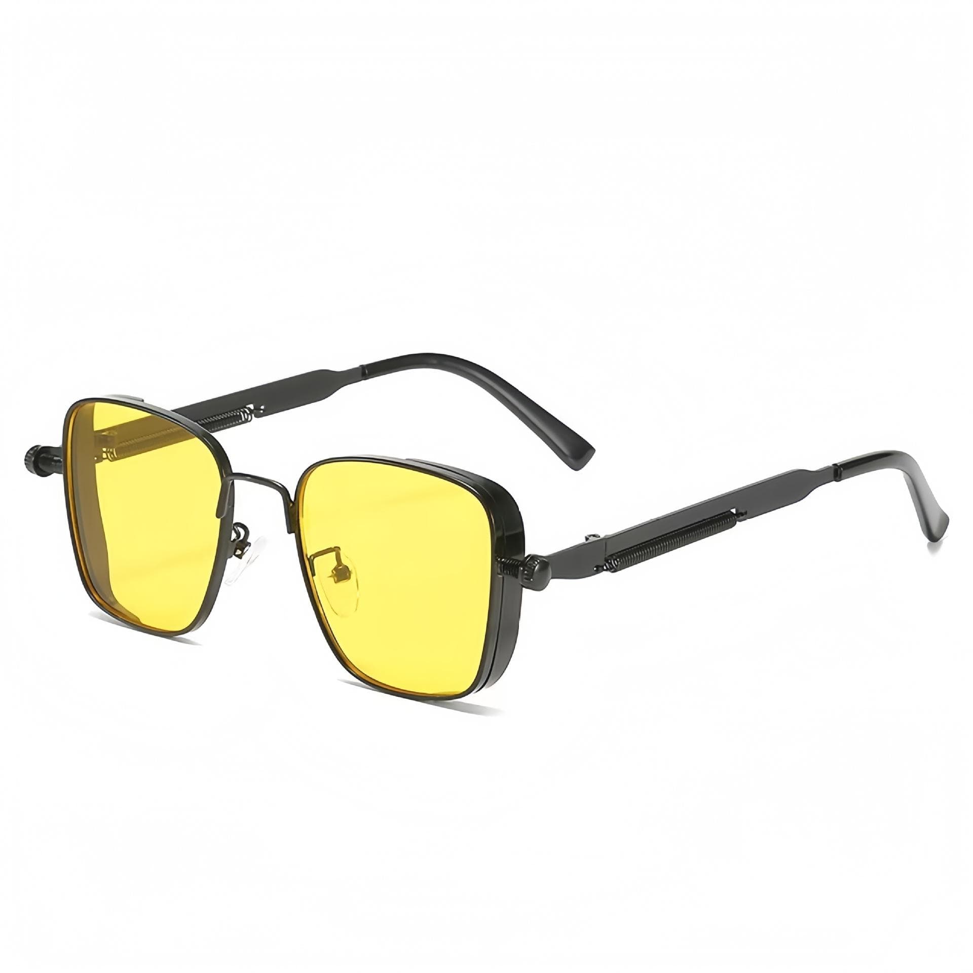 New Square Small Frame Sunglasses Fashionable Men Retro Steampunk Eyeglasses UV400 Driving Sunshade 1PC