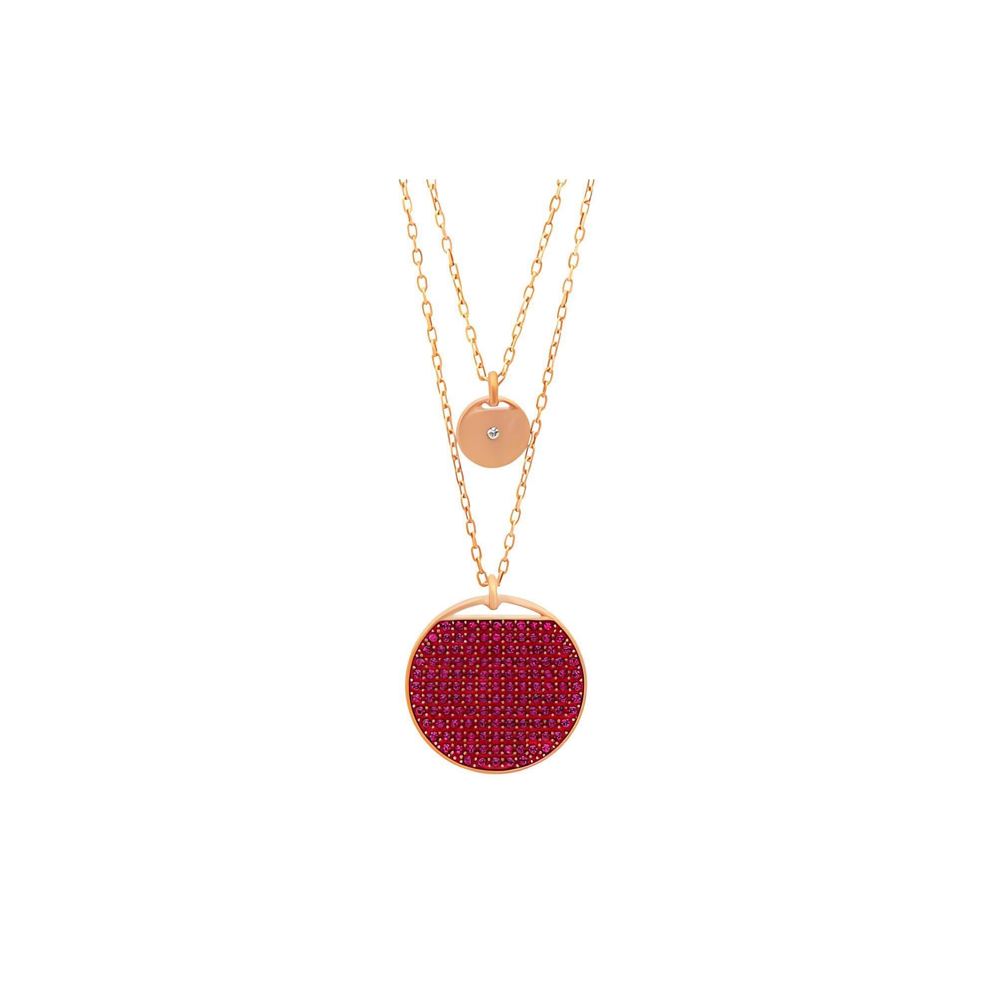 Swarovski Ginger Double Layer Rose Gold Plated Necklace Women necklace 5472448 Rose Gold,F