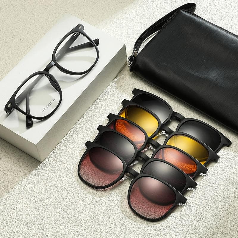 5pcs Glasses Clip TR90 Myopia Magnetic Suction Polarized Sunglasses Driving Night Vision Goggles Eyeglasses Accessory Gifts 1pcs