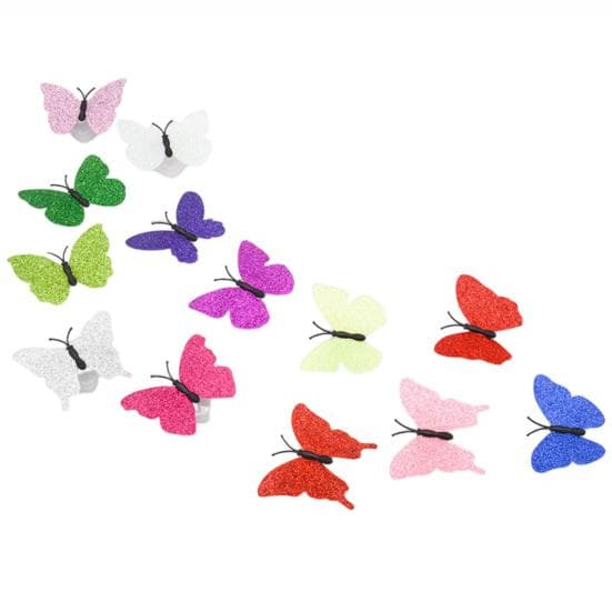 Beautiful Wall Decals 7-color Lights Decorative Bright Color Butterfly Shape Paste Single Layer