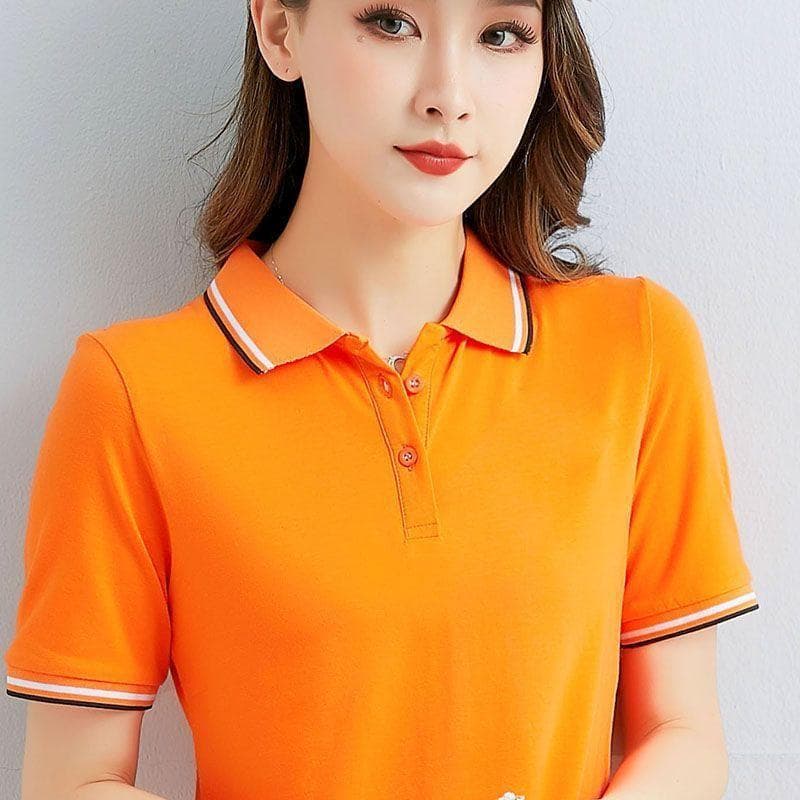 Short-sleeved Polo Shirt Printing Pictures Casual Sports Top T-shirt for Women Summer 5XL