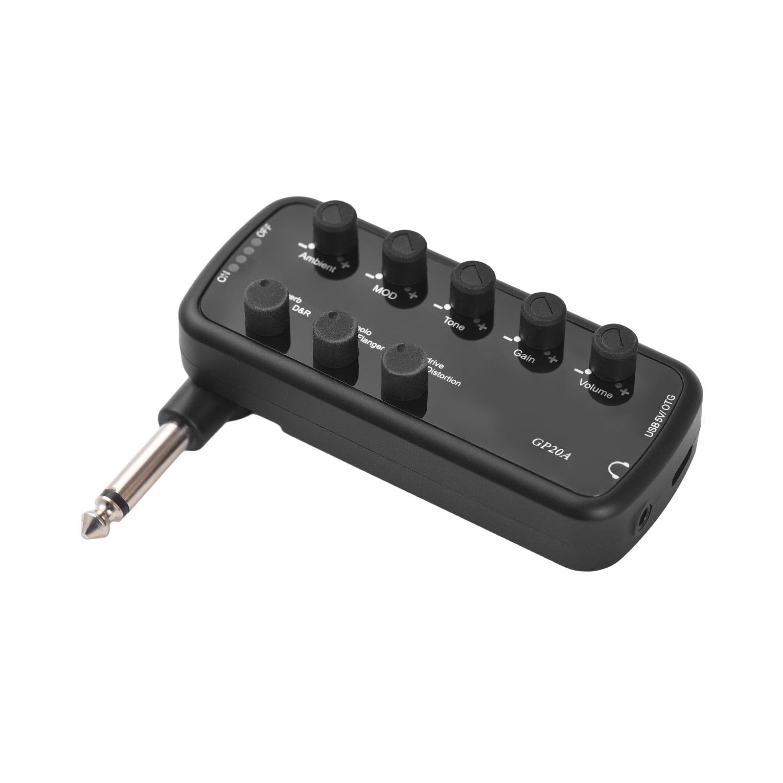 Bass Amplifier Mini Amp Portable Headphone Bass Amplifier Plug and Play for Electric Bass Musical Guitar black