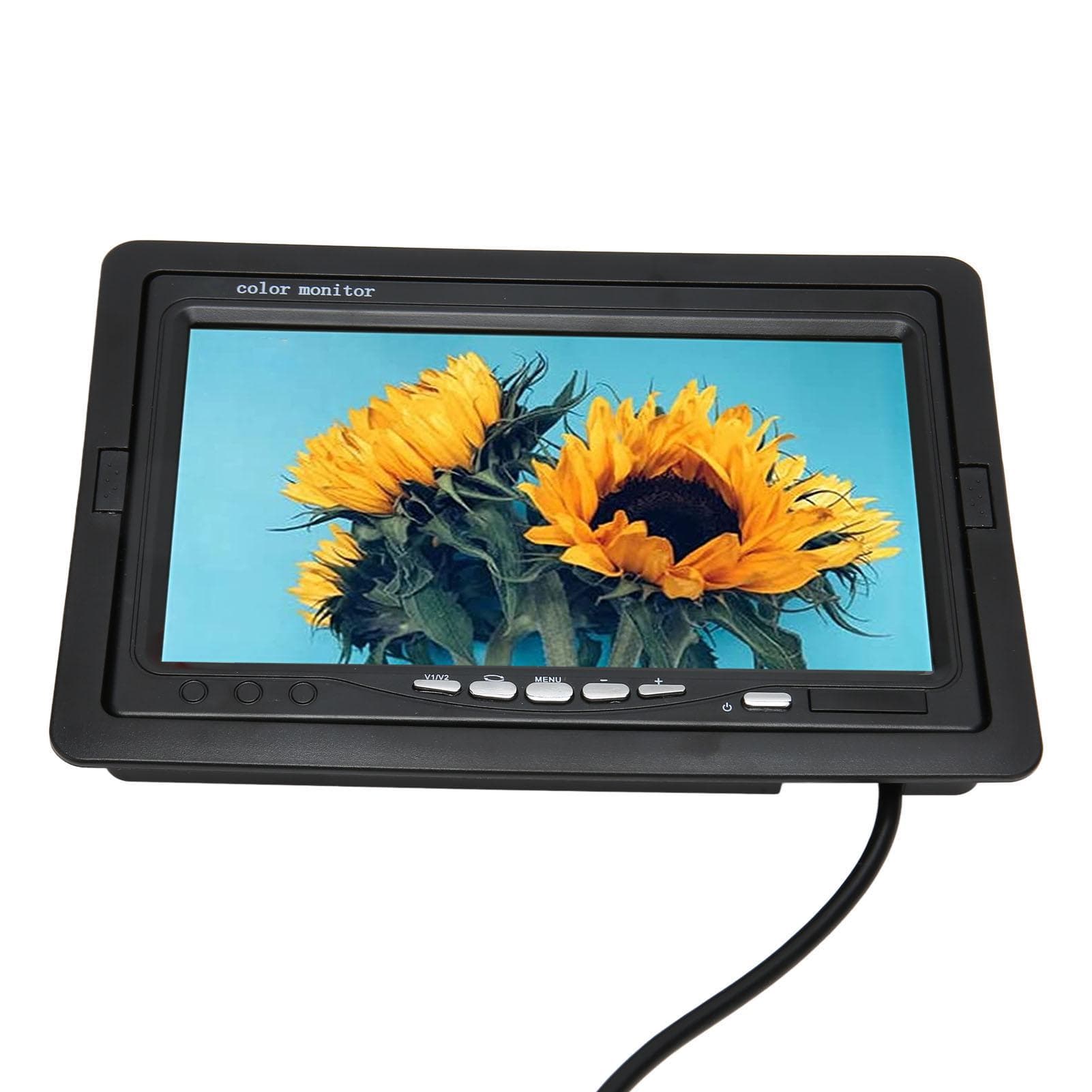 Rearview Camera Monitor Support Screen Rotating 2 AV Input 7 Inch TFT Colorful LCD Monitor for Car
