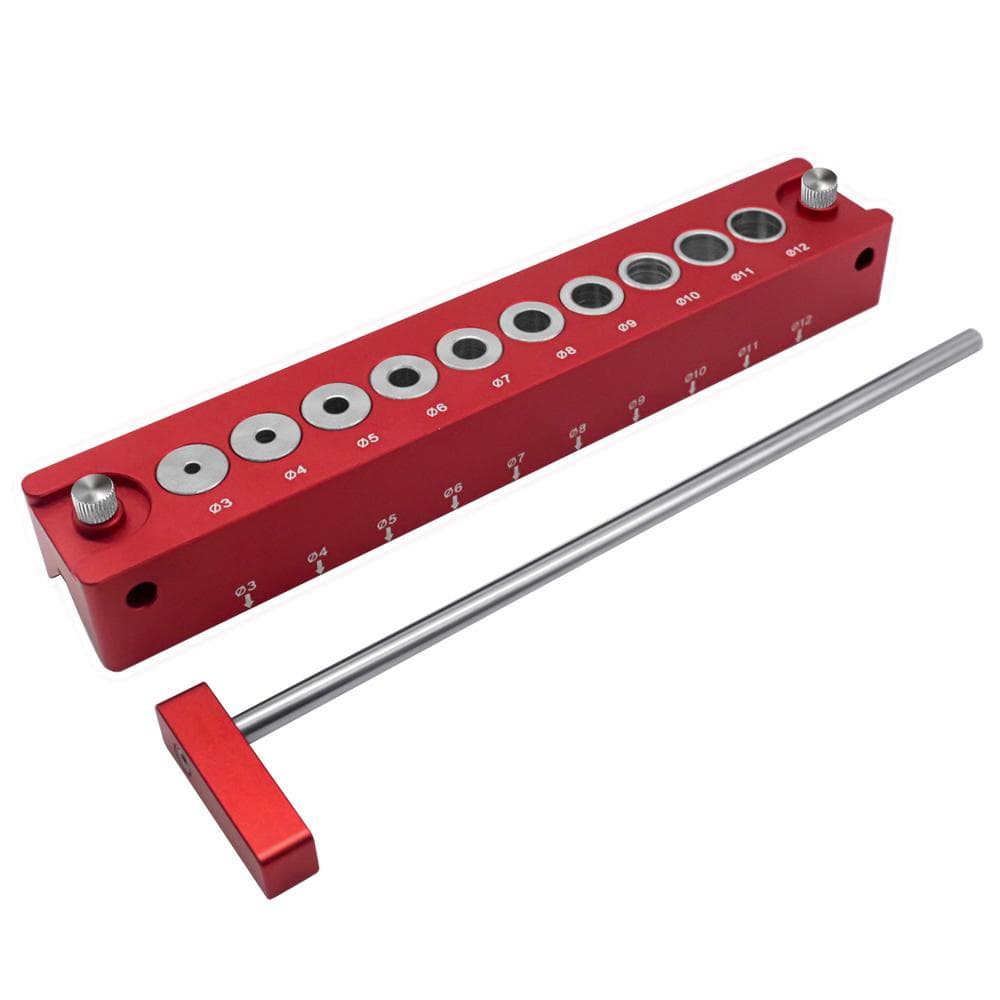 Woodworking Drill Guide Aluminum Alloy 45 degrees Drilling Guide Block Punching Hole Locator Tool with red