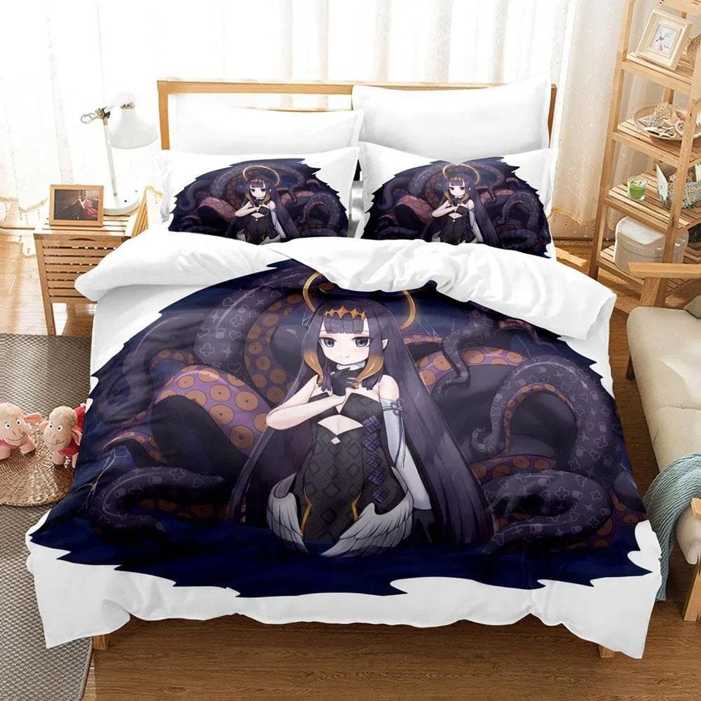 Hololive Ninomae Ina'nis holoEN Bedding Set Boys Girls Twin Queen Size Duvet Cover Pillowcase Bed Kids Adult Home Textile 70x133cm 2pcs