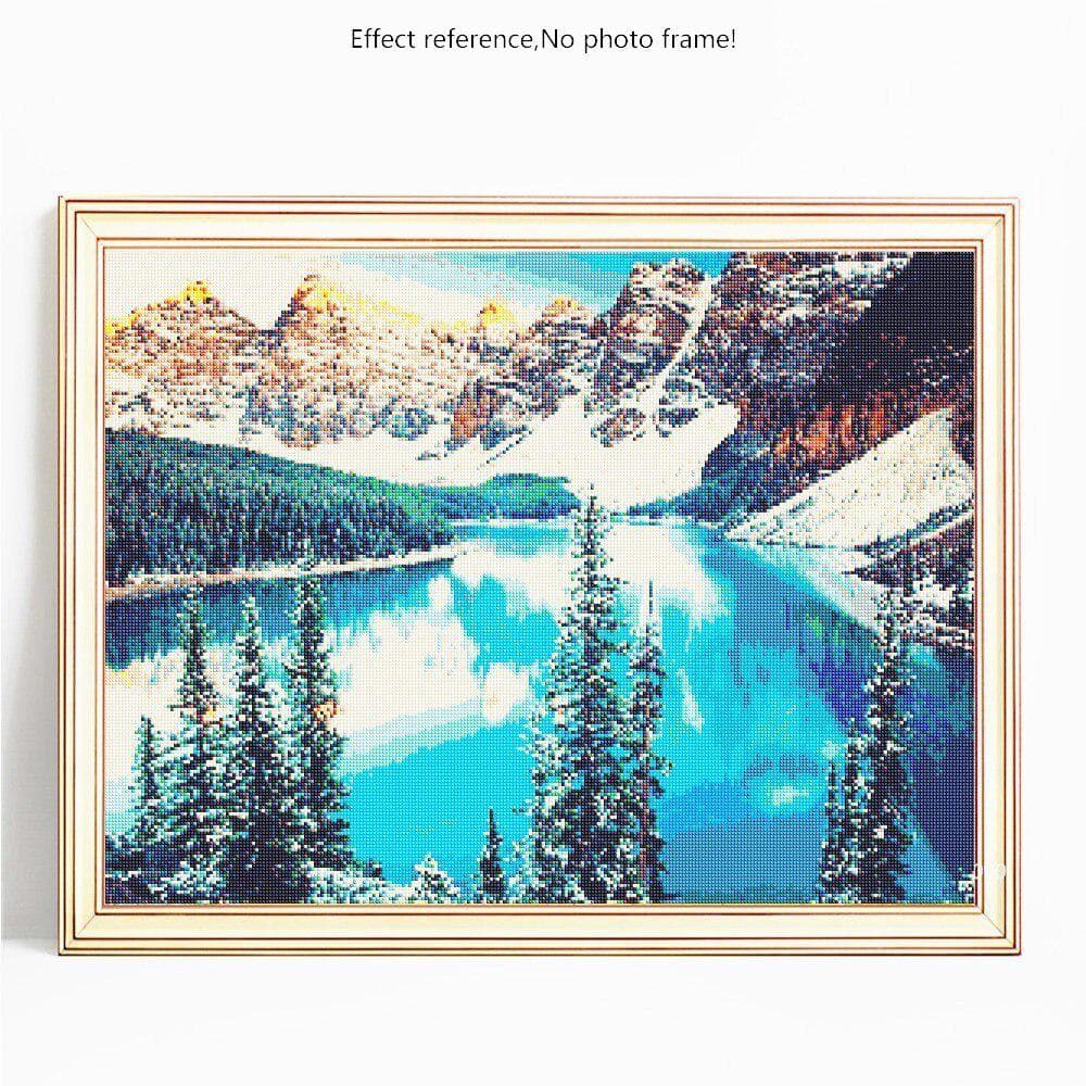 5D DIY Diamond Embroidery Scenic Full Round Lake Rhinestone Pictures Diamond Painting 20X30