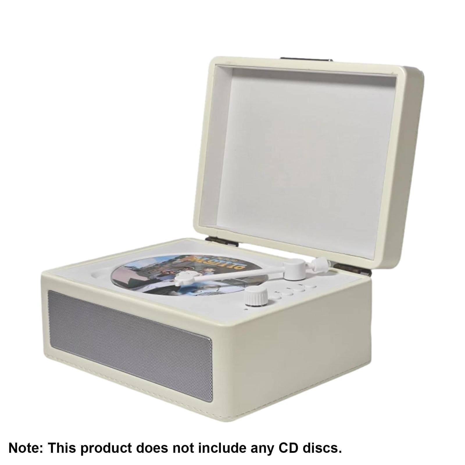 Retro CD Player Multifunctional Tray-type BT Cassette Record Player Audio Turntables High Fidelity white