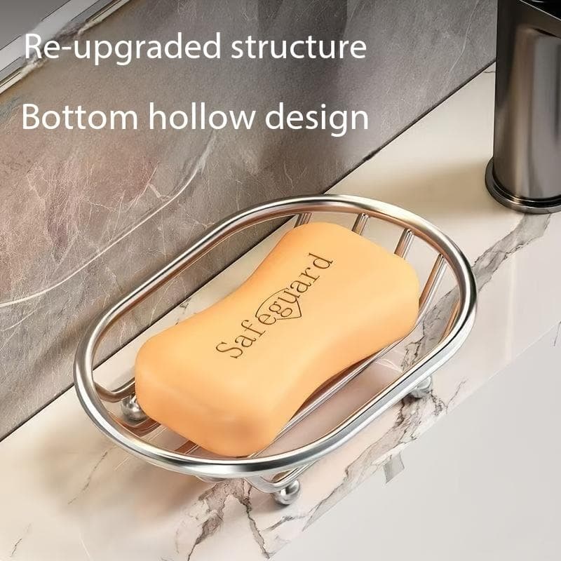 Creative Soap Dish, Oval Soap Tray with Drainage, Bathroom Soap Holder, Thickened Stainless Steel Material, Durable, Bathroom Accessory