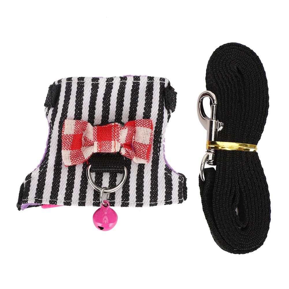 Small Pet Animal Leash Harness Set Comfortable Chest Strap Traction Vest for Ferret Chinchilla S