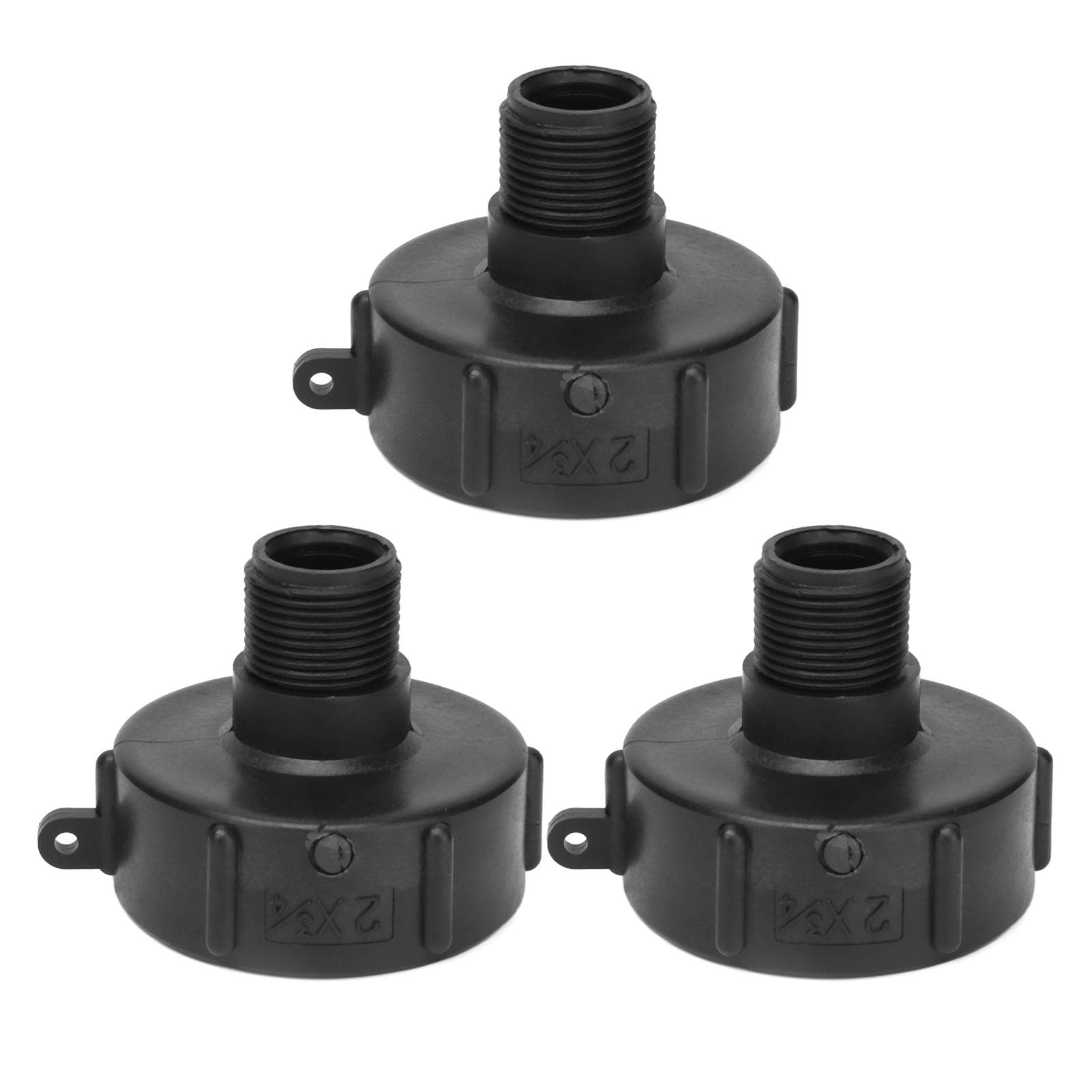 3Pcs IBC Tank Connector G34 Thread ABS Plastic Drain Adapter Replacement Valve FittingS602in NPS