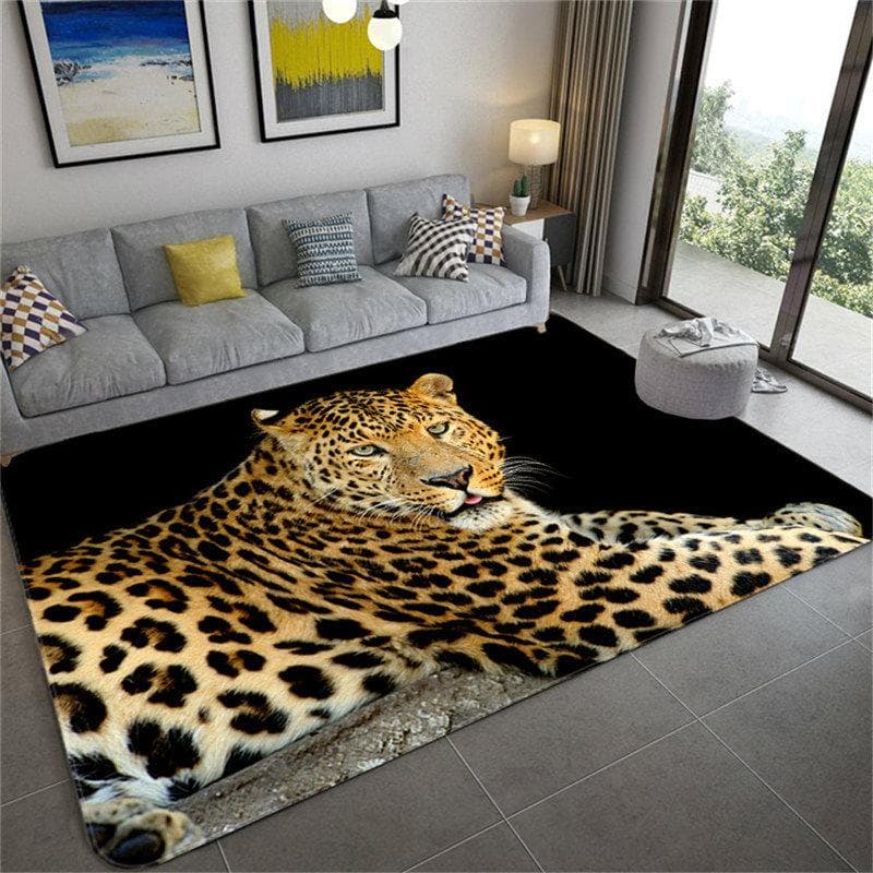 Home 3D Leopard Pattern Large Carpets for Living Room Luxury Animal Rugs Bedroom Soft Sponge Bathroom Kitchen Floor Mat Doormat 120cm x 160cm