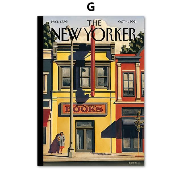 The New Yorker Posters and Prints Rero Wall Art Canvas Painting Wall Pictures for Living Room Decor Home Decoration No Frame 50*70cm