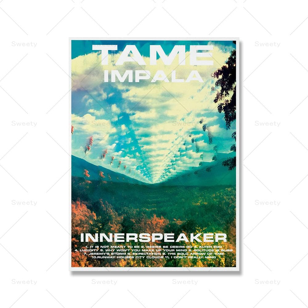 Tame Impala Psychedelic Poster Vintage Music Album Cover Art Prints Gift Modern Home Decor Wall Pictures for Living Room Club 60x80cm No Frame