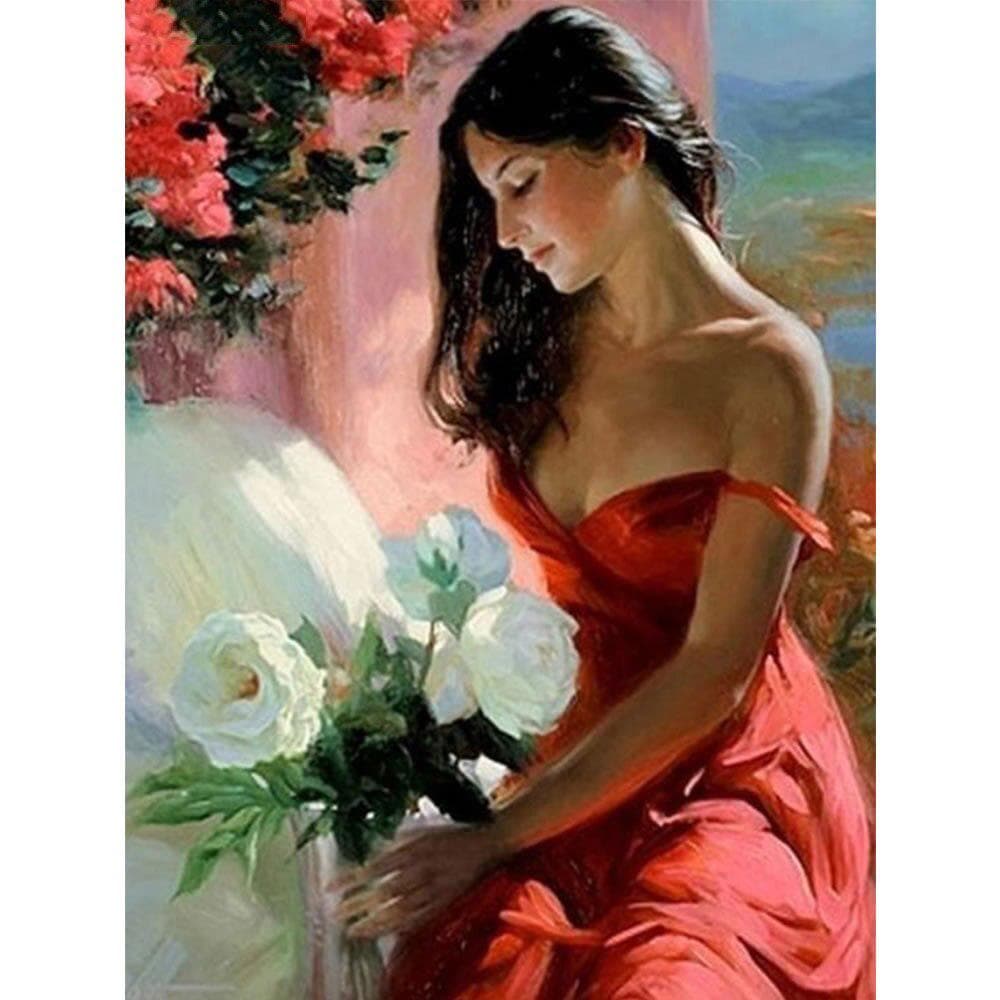 Diamond Painting Full Round Sexy Woman Picture Diamond Embroidery Diamond Mosaic Layout Home Decor 20X30CM