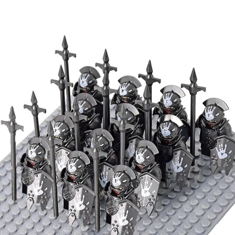 13pcs Medieval Age Castle Knights Military War Armored Rome Soldiers Spartan Warrior Figures With Sword Building Block Set Toys