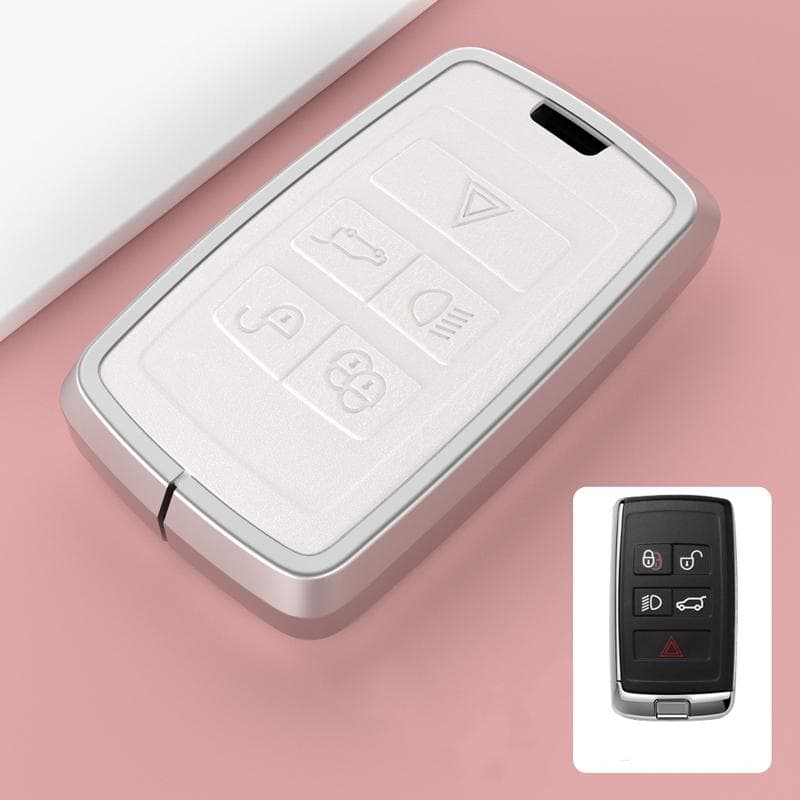 Leather Alloy Car Key Case Cover Protect Shell For Land Rover Range Rover Discovery 5 Sport For JAGUAR XE XF XJ F PACE Keychain