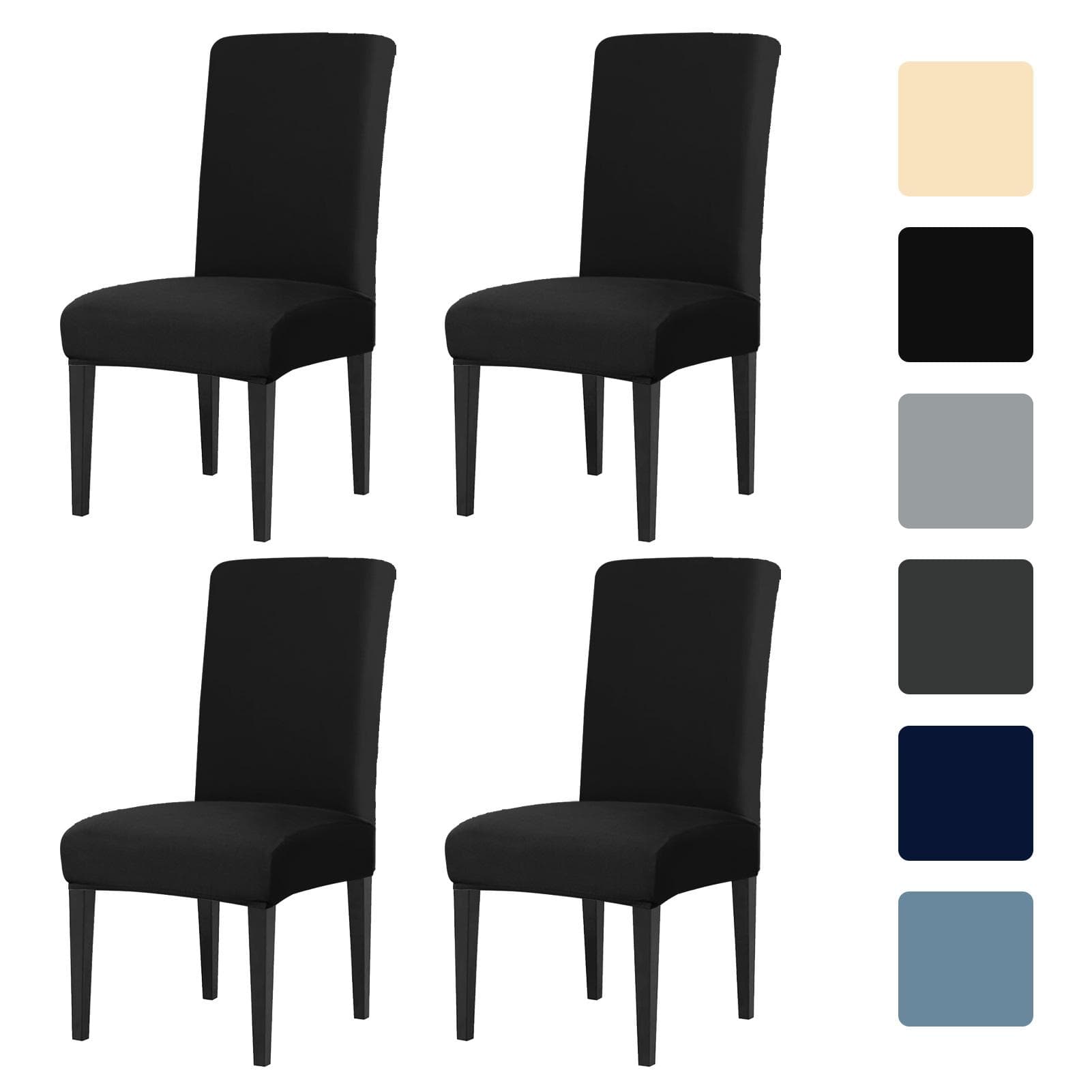 4Pc Set High Stretch Dining Chair Cover Elastic Slipcover Removable Non Slip Seat Protector for Living Room Home Kitchen Wedding 4pcs