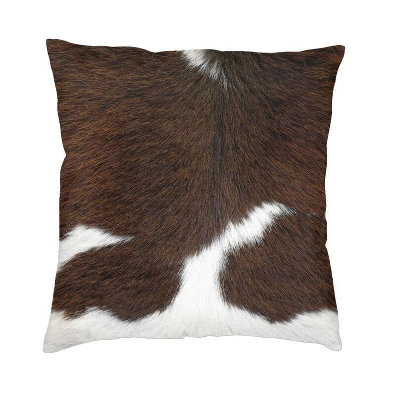 Scottish Highland Cow Cowhide Texture Pillow Living Room Decoration Kawaii Animal Hide Leather Cushion Printing Pillowcase 45x45cm 18x18in